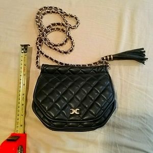 Faux leather quilted mini bag